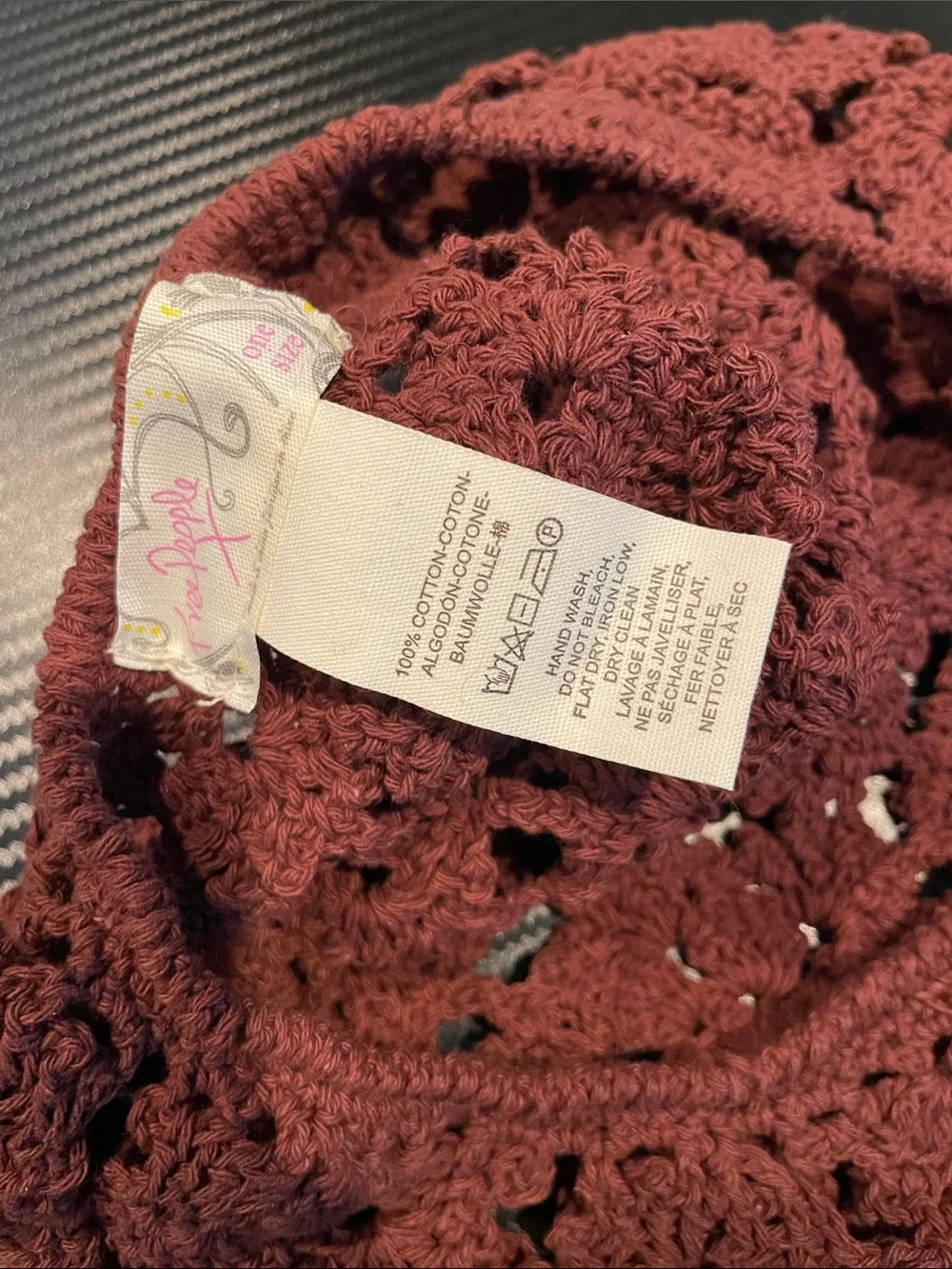 Free People Crochet Knit Beret